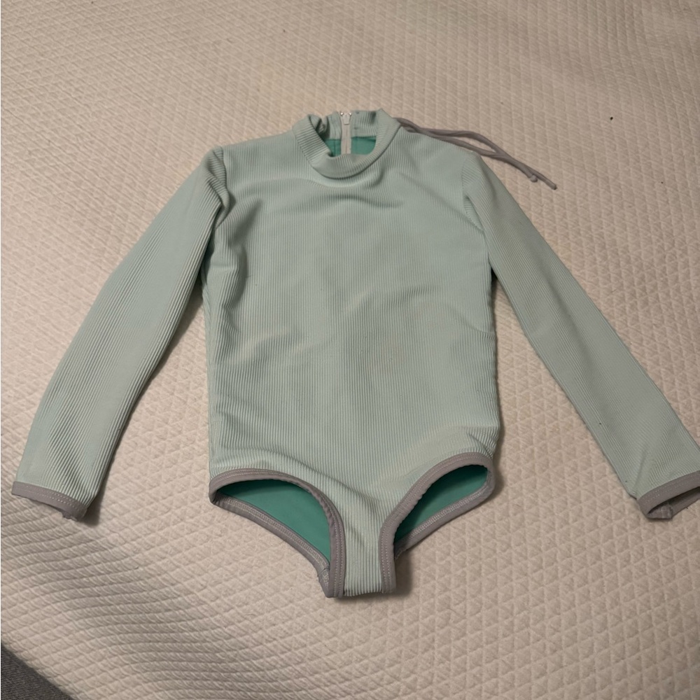 LainSnow Mint Green Long Sleeve Swimsuit - kids size 2/3
